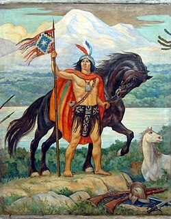 Pintura del cacique Lautaro, que da nombre a nuestra escuela
